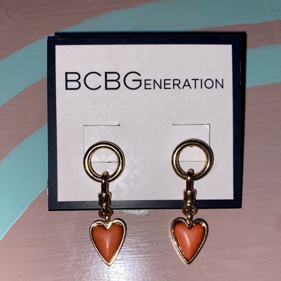 NWT BCBGeneration Cabochon Heart Drop Earrings - Picture 12 of 14